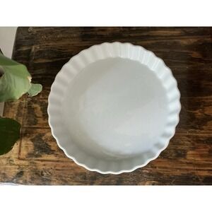 Vintage Quiche Dish Sur La Table Fluted 9.50" Handcrafted Porcelain Made In Chin
